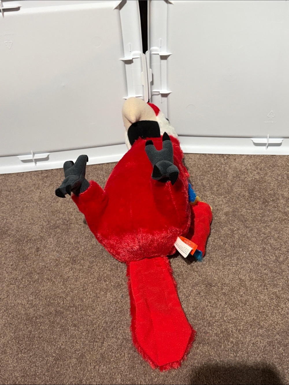 Colorful Plush Parrot Toy - Red, Blue, Yellow - Picture 5 of 5